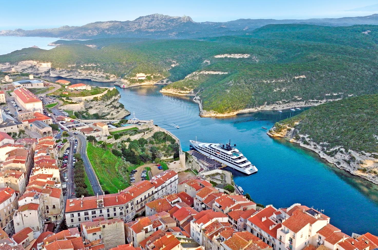 Luxury yacht in Bonifacio, Corsica