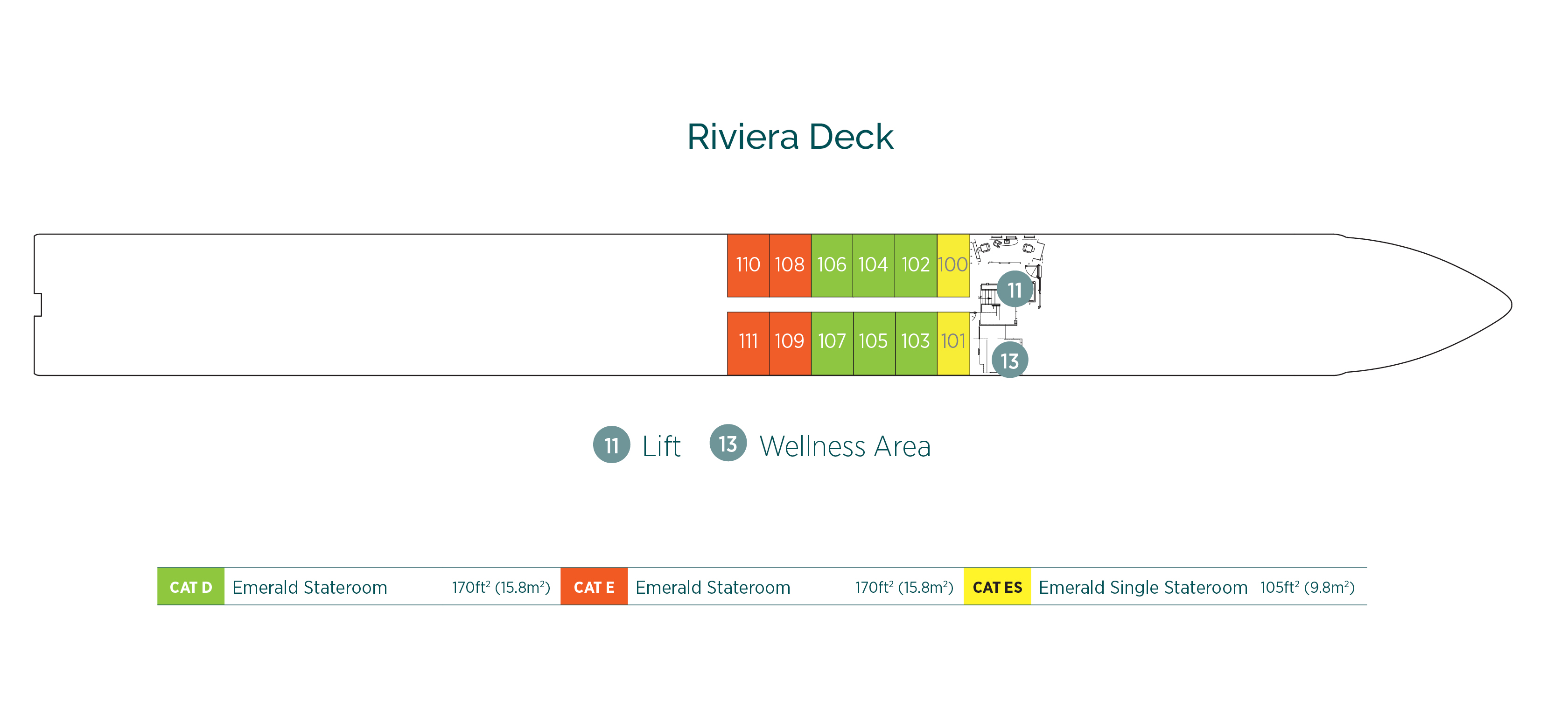 Emerald Liberte Riviera Deck Layout