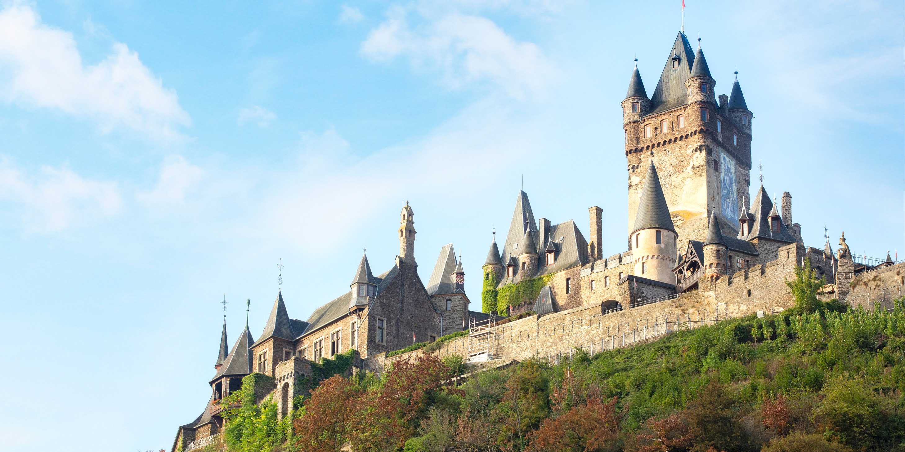 Views of Cochem Castle from the Moselle and Rhine rivers